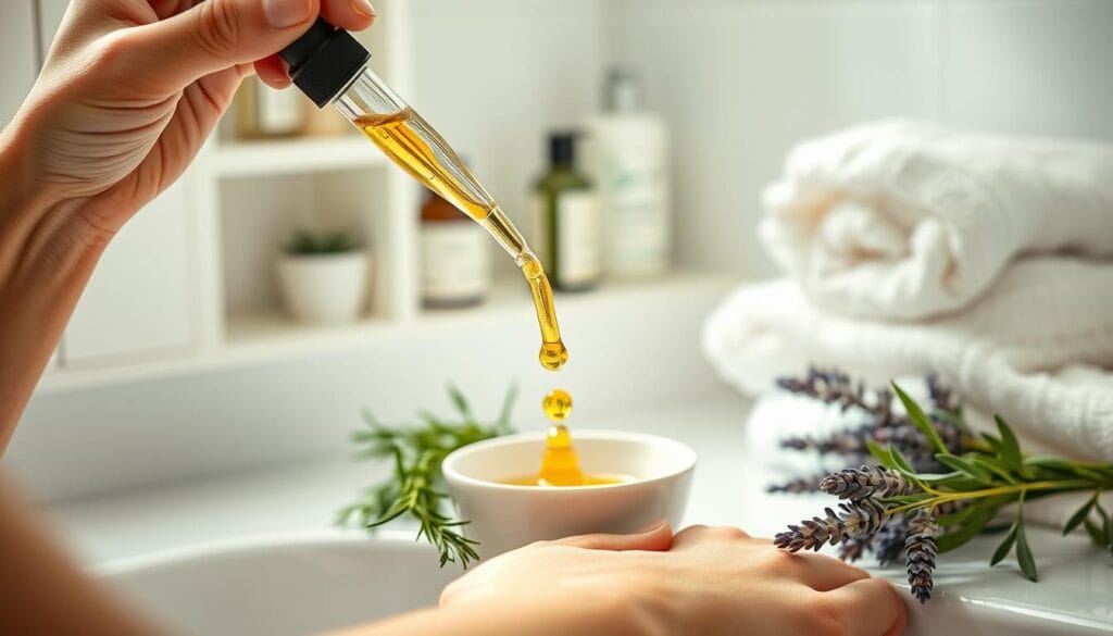 skincare oil application